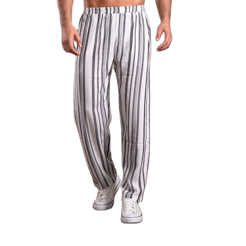 pink silk pajamas Mens Pajama Pants Casual Home Suit Sleep Bottoms Stripe Wear Outside Thin Man Trousers Loose Breathable Big Size Cp Pyjama Pants black pajama pants