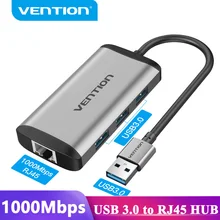 Vention usb 3.0 2.0 ethernet adaptador usb 3.0 para rj45 lan placa de rede para windows10 8 8.1 7 xp mac os computador portátil usb 3.0 hub