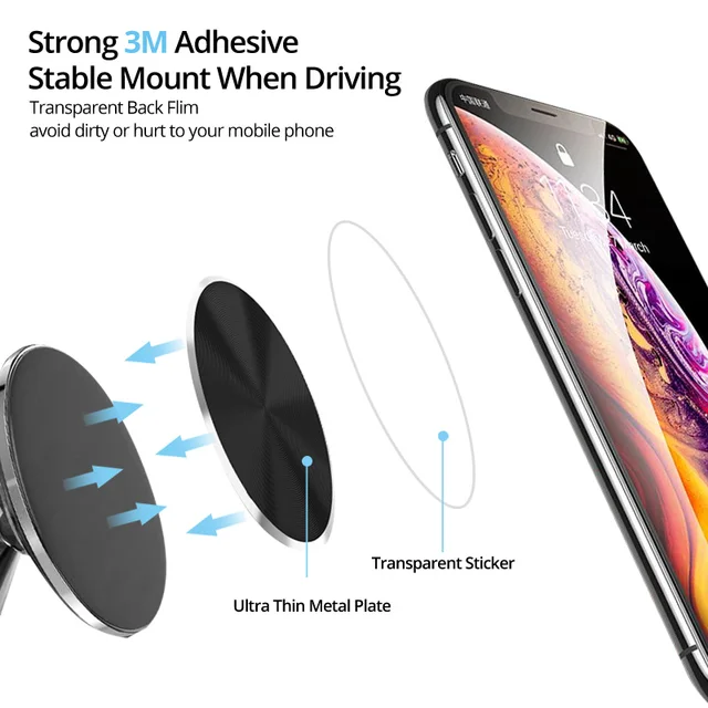 ANMONE Metal Plate For Magnetic Car Phone Holder Magnet Stand Iron Sheet Disk Sticker For Magnetic Mobile Phone Holder Mount - Image 3