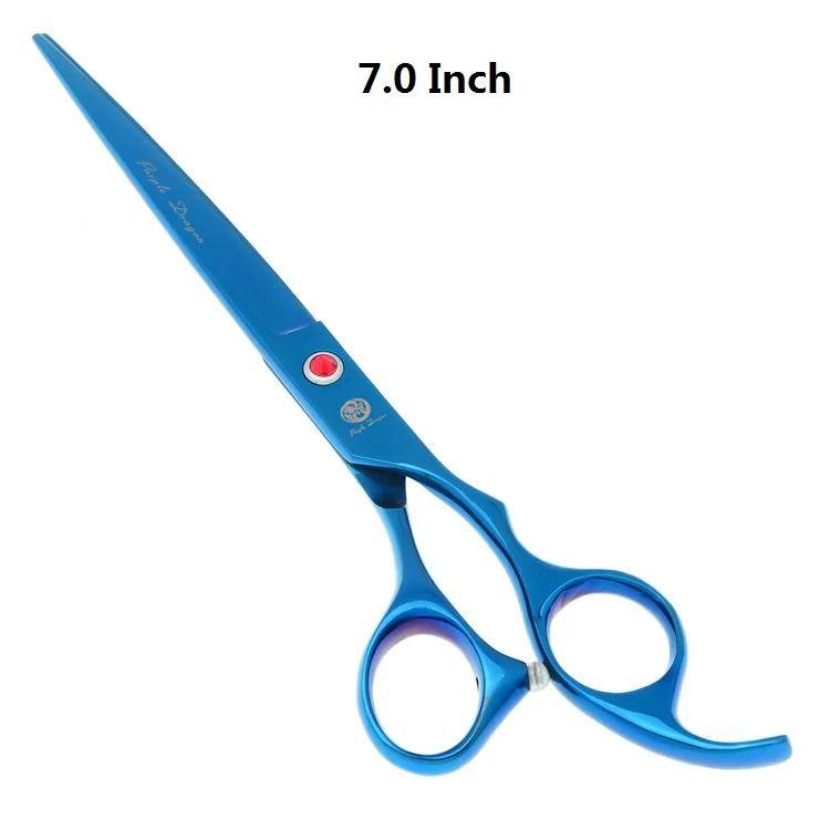 LZS0580 Blue 7.0" Professional Pet Grooming Scissors Cat Dog Hair Cutting Scissors Curved Shears Animal Thinning Tesoura Haircut Tool LZS0597 - Цвет: LZS0580 Blue