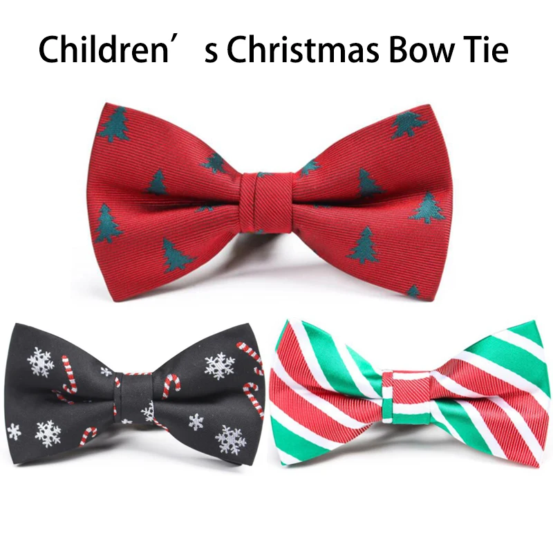 Color sólido Ajustable Corbata de lazo de Navidad con esmoquin de seda para boda Niños Pre atado Pajaritas formales