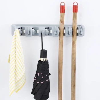

Wall Mounted Mop Holder Housekeeper Mop Organizer Brush Broom Hanger Rack Organizer Home Tool Garage Gadeget 3/4/5 Position 3