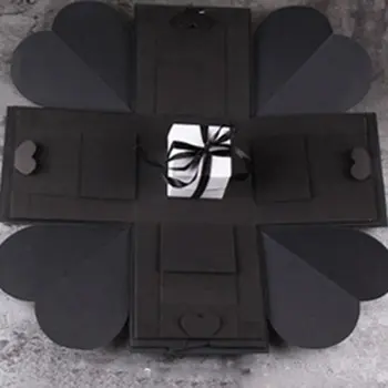 

DIY Photo Album Handmade Hexagonal Explosion Gift Box For Family Friends Gift Scrapbook card box Travel Organization Holder