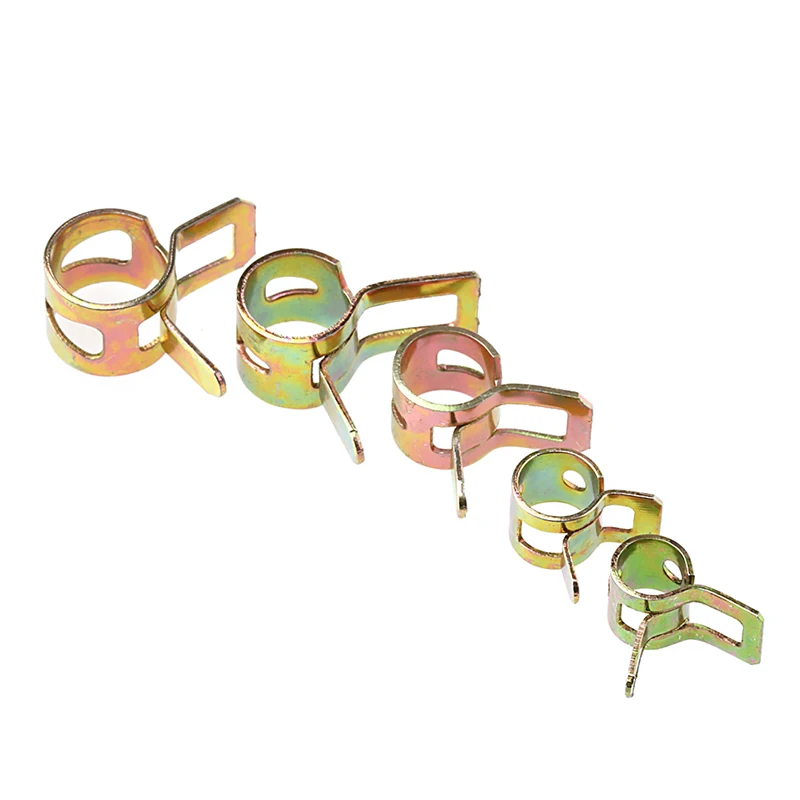 

50pcs Spring Clip Water Pipe Fuel Hose Air Tube Clamp Fastener 6-9mm 5Size Solid Tube Clamps Accessories High Quality