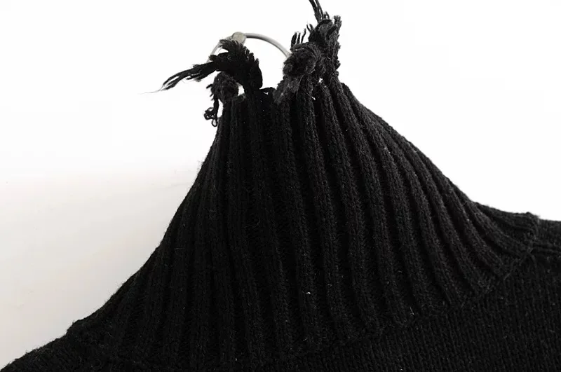 Woman modis spring solid turtleneck tassel sleeveless jersey knitted jumper pullover crop vest sweater dropshipping Y1006
