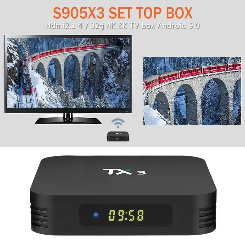 S905X3 Smart tv Box 4K 8K HDMI2.1 4G 32G медиаплеер для Android 9,0 WiFi телеприставка