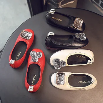 

Baby Girl Leather Shoes Slip-on Loafers Children Girls Soft Bottom Princess Shoes Solid Color Moccasins SC051