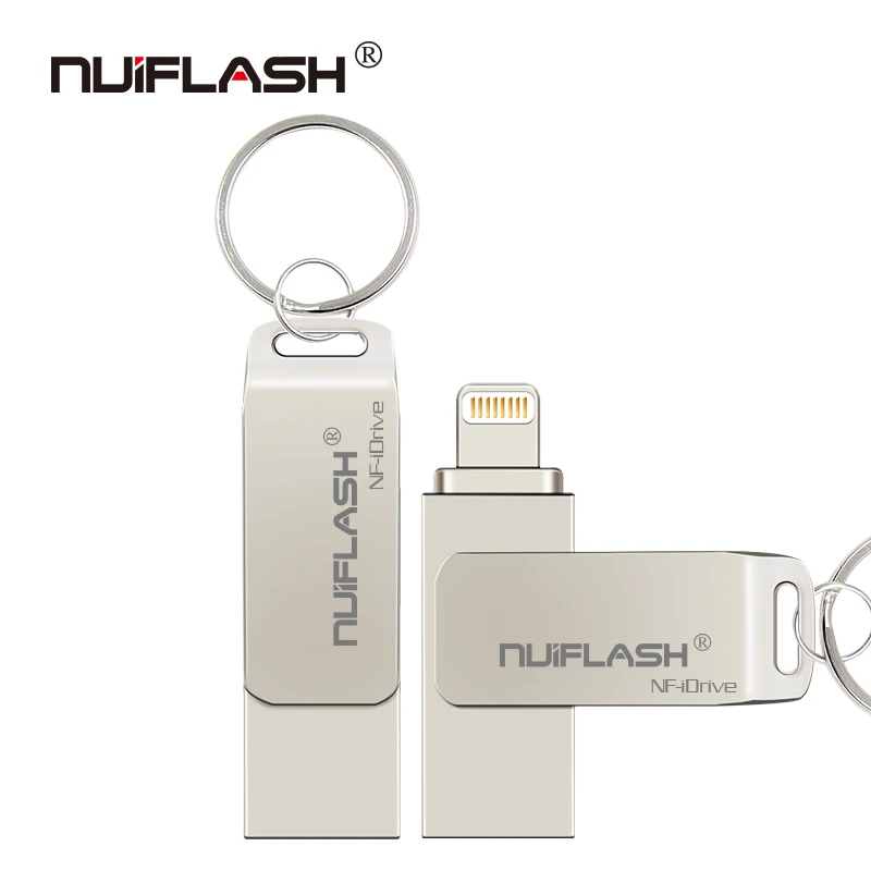 USB флеш накопитель для iPhone X/8/7/7 Plus/6/6s/5/SE/ipad 2 в 1 флешка карта памяти 16 ГБ 32 64 Гб 128 usb