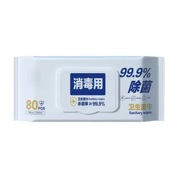 

Protable 75% Alcohol Disinfection Nonwoven Antibacterial Wet Wipes 80 Pcs Clean Hand Wipes Soft Disposable Daily Use