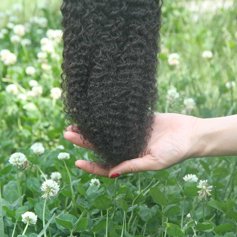 Peruvian Afro Kinky Curly Micro Ring Hair Extensions 1g/s Remy Natural Color #4 Micro Bead Loop Human Hair Extension 12-26inch