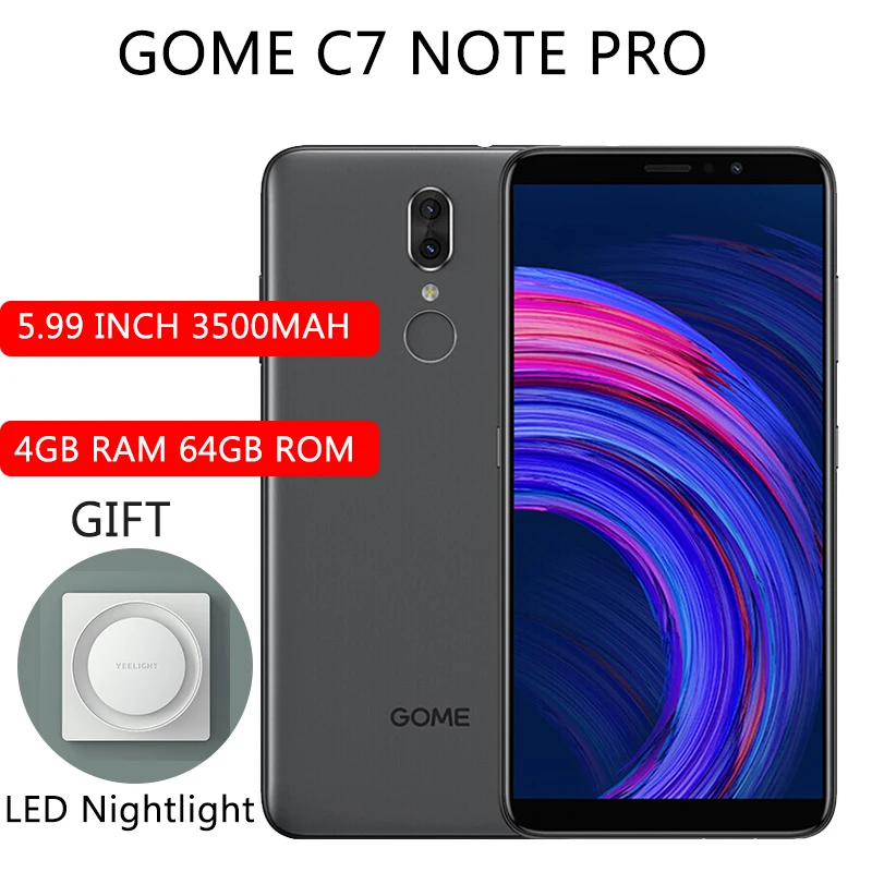 GOME Fenmmy Note 4G смартфон 5 9 дюймов Android 8 1 MTK 6763T Восьмиядерный 2 3 ГГц 4 Гб ОЗУ 64 ПЗУ 13 0 МП +