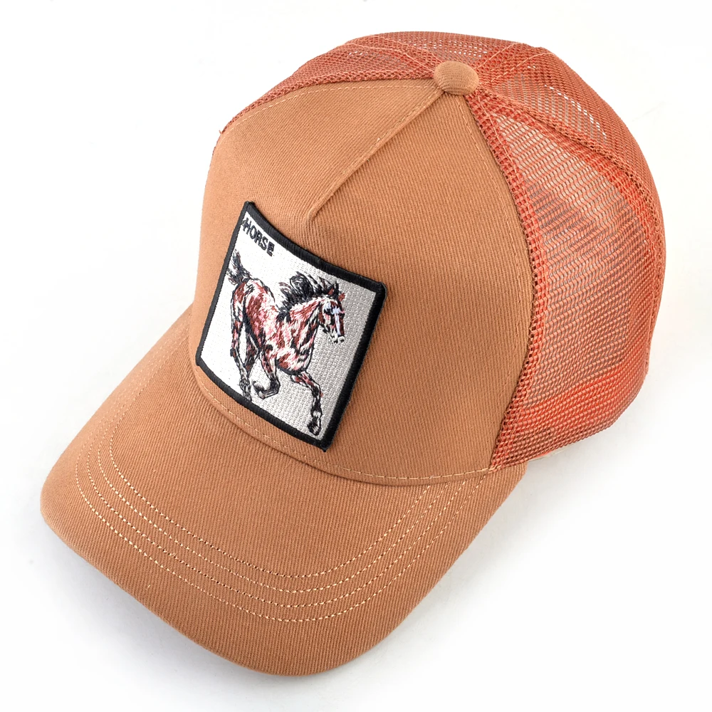 Baseball Caps Snapback Mesh Trucker Visor Embroidery horse pattern Patch Unisex Men Women