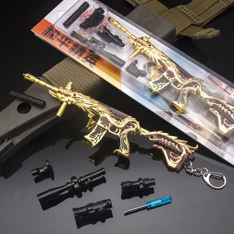 M416 мини модель оружия из сплава Золотая винтовка военные игрушечные пистолеты