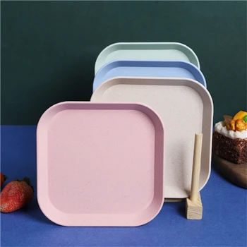 

Tableware 15cm square plate wheat tableware spit bone dish slag plate household bone meal tube side dish dish small square plate