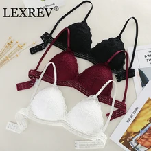 Женский бюстгальтер без косточек во французском стиле, кружевной бюстгальтер для девочек, треугольная чашка, нижнее белье с глубоким v-образным вырезом, беспроводное нижнее белье, мягкий тонкий бесшовный бюстгальтер