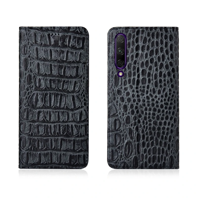 

Crocodile Back Pattern Genuine Real Leather Magnetic Flip Phone Bag For Huawei Honor 9X Pro/Huawei Honor 9X Phone Case Coque