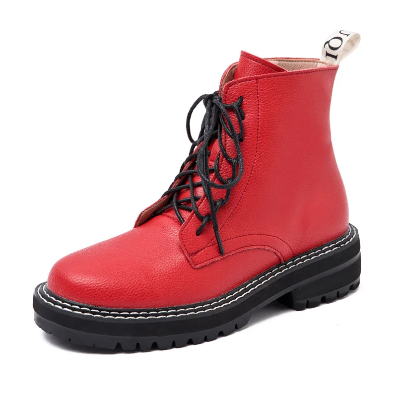 Boots Female women shoes Ankle 2020 Autumn British Wind Genuine Leather Thick With Short Boots Motorcycle Martin shoes Boots Female women shoes Ankle 2020 Autumn British Wind Genuine Leather Thick With Short Boots Motorcycle Martin shoes