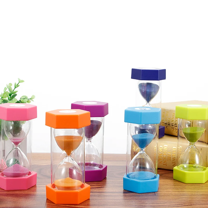 

5/10/15/20/30 Minutes Hourglass Timer for Children Brush Teeth Home Ornament Desktop Mini Sand Clock Timers 6 Colors