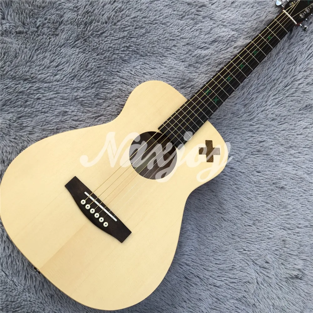 Solid spruce 34 дюйма мини акустическая гитара ручной работы X логотип путешествия акустическая электрогитара
