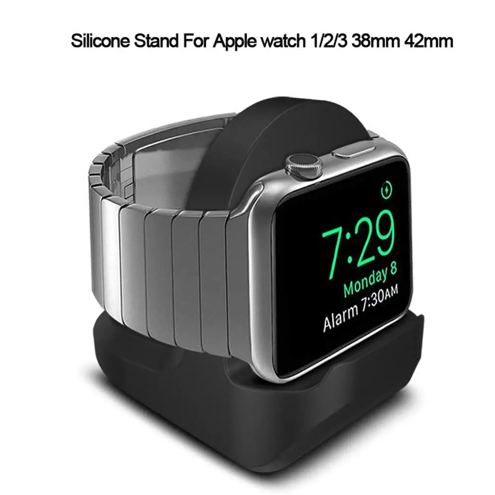 

Silicone Charge Stand Holder Station Dock for Apple Watch Series 1/2/3/4 42mm 38mm 40mm 44mm Charger Cable