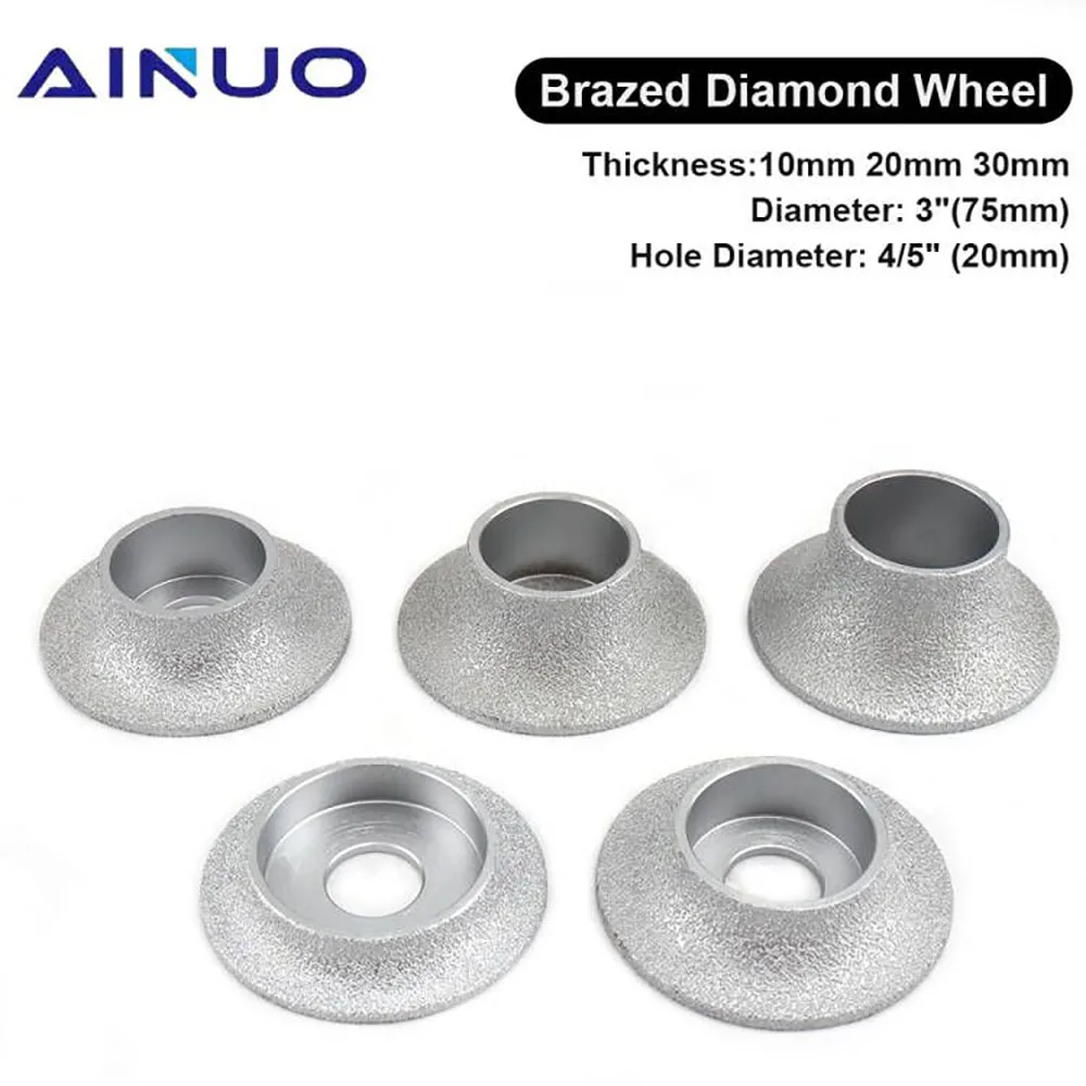 3" Ceramic Grinding Wheel Abrasive Disc Bench Grinder For Stone Metal 75*20*10mm 