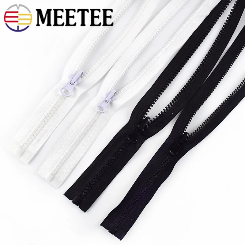 Meetee 2 шт. 5 #8 # резиновая открытая молния вращающаяся двойная боковая ползунок для