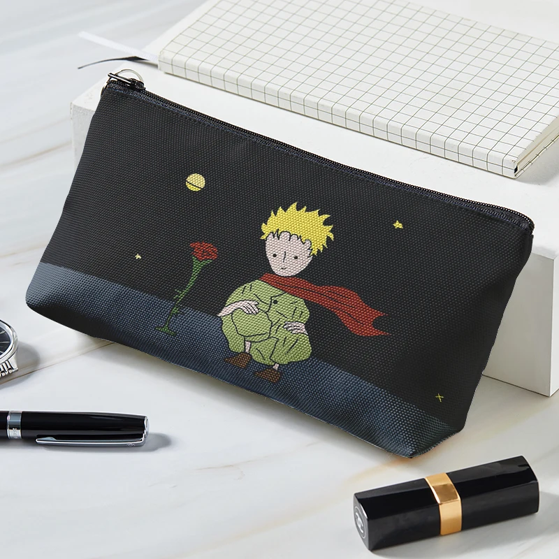 Lovely Cartoon Little Prince Print Canvas Women Makeup Bag Toiletries Organize Portable Travel Cosmetic Bag Female Make Up cases 2