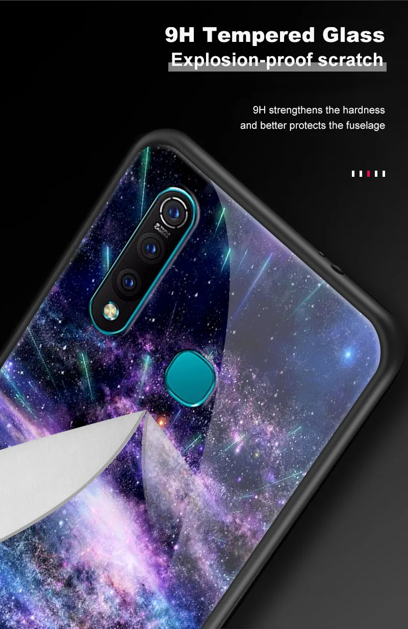 Закаленное Стекло КРЫШКА ДЛЯ VIVO Y71 Y75 Y79 Y83 Y85 Y93 Y97 X21i UD X27 Pro Z3 Z5X V5S V7 плюс V9 V11i iQOO S1Pro с узором звездного неба Coque