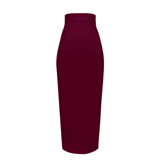 Wholesale Women's Elastic Candy Color Bandage Skirt Bodycon Midi Calf Pencil Skirt For Elegant Ladies Formal Business Skirts