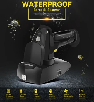 

NETUM Waterproof I6 Wireless CCD Barcode Scanner AND I5 Wired 2D Barcode Reader with Wireless Charging for Mobile Screen Payment
