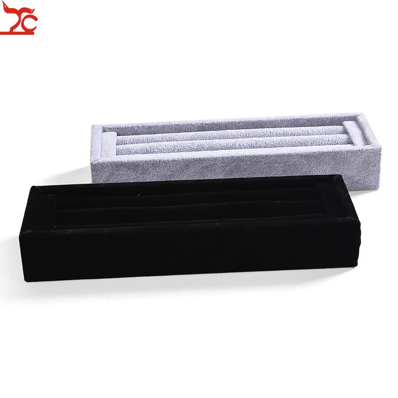 Velvet Jewelry Display Stand Ring Holder Rings Organizer Ear Studs Rack Jewellery Display Tray   joyeros organizador de joyas