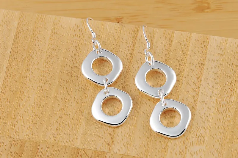 classic square geometric pendant 45cm necklace bracelet Drop Earrings - Image 5