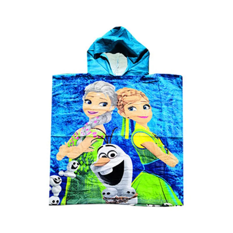 Disney Children Mickey Mouse Hooded Towel Cartoon Sofia Frozen Elsa Anna Pony Soft Beach Towel Baby Boy Girl Bath princess