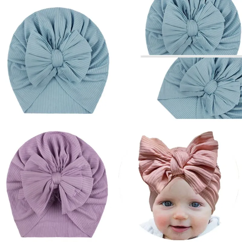 Diadema a prueba de viento para bebé, turbante para recién nacido, accesorios para niño pequeño, Diadema de algodón, gorro con lazo suave, venta al por mayor, 2021