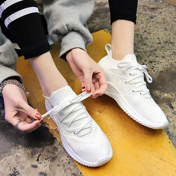 

2020 Female Fashion Sneakers Lace Soft Basket Platform Breathable Mesh Sneakers
