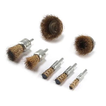 

7Pc Rotary Wire Wheel Set Brush Cup 6mm Shank Rust Paint Weld Removal Grinder