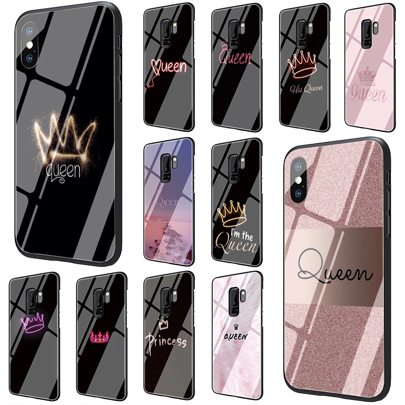 Чехол queen из закаленного стекла для Samsung S7 Edge S8 S9 S10 Note 8 9 10 plus A10 20 30 40 50 60 70 |