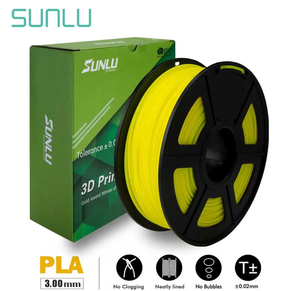 SUNLU PLA нить для 3d принтера 3 0 мм 1 кг (2.2LBS) с катушкой Экологичная детей и взрослых DIY