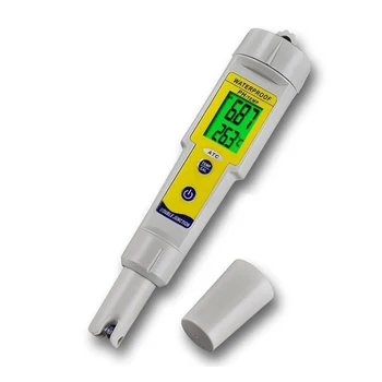 

1PC PH TEMP Digital Tester Meter Pen, 4 in 1 Multi-parameter Water Monitor, With Backlight 0.03 High Accuracy