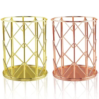 

A+Metal Pen Holder 2 Pack Desk Stationery Storage Organizer Container Pencil Holder for Office and Home