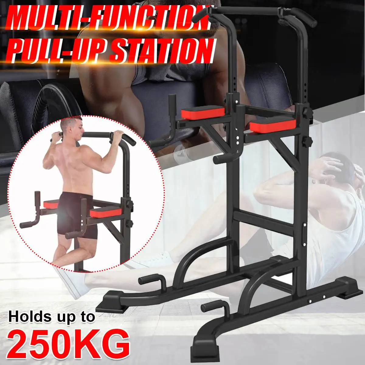 US $115.99 Fitness Station PullUp PushUp Bars Adjustable Height Pull Up Gym Exercise Workout Body Fitness Strength Training Equipment