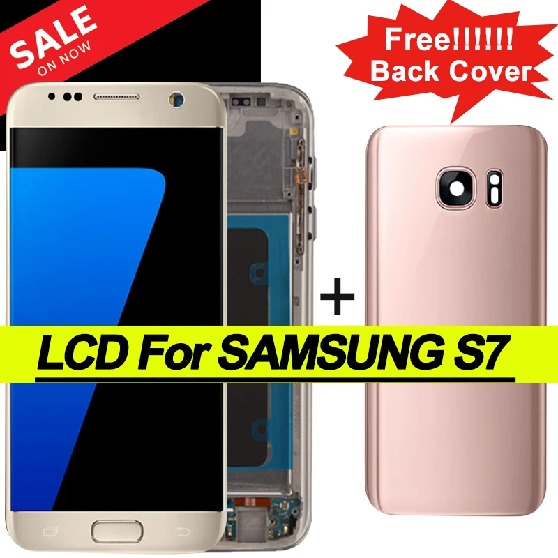 Дисплей Super AMOLED 100% дюйма для Samsung Galaxy S7 G930 G930F 5 1 сенсорный ЖК-экран запасные части +