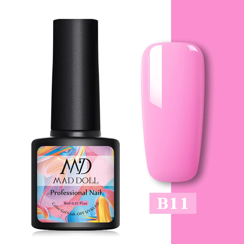 12-B11 MAD DOLL 8 мл Гель-лак для ногтей сладкий красочный долговечный замачиваемый УФ Гель-лак для ногтей One-shot Nail Art DIY beauty Design гель - Цвет: 12-B11