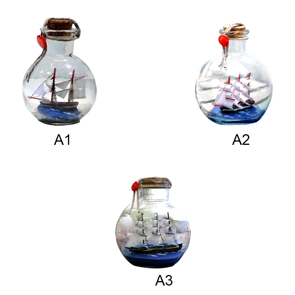 Парусная лодка в дрифтерной бутылке Средиземноморский стеклянный пиратский корабль бутылка желаний морские украшения для дома подарки ремесла новелла O18