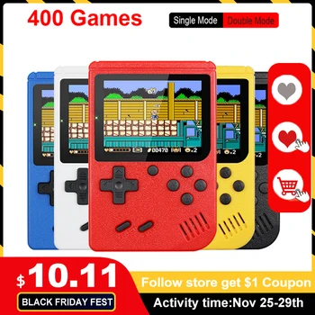 Miniconsola de Videojuegos Portátil para Niños, Reproductor de Juegos Retro con Pantalla LCD a Color de 8 Bits y 3,0 Pulgadas, 400 Videojuegos Integrados