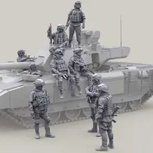 (9 шт./лот) 1/35 набор моделей из смолы Современная русская пехота