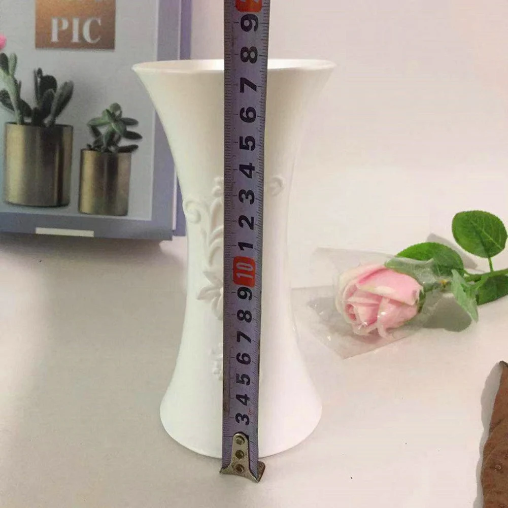 Ceramic Plastic Embossment Flower Potted Bottle Container Flower Desktop Ornement Vases Home Decor Bar Restaurant Decoration 5