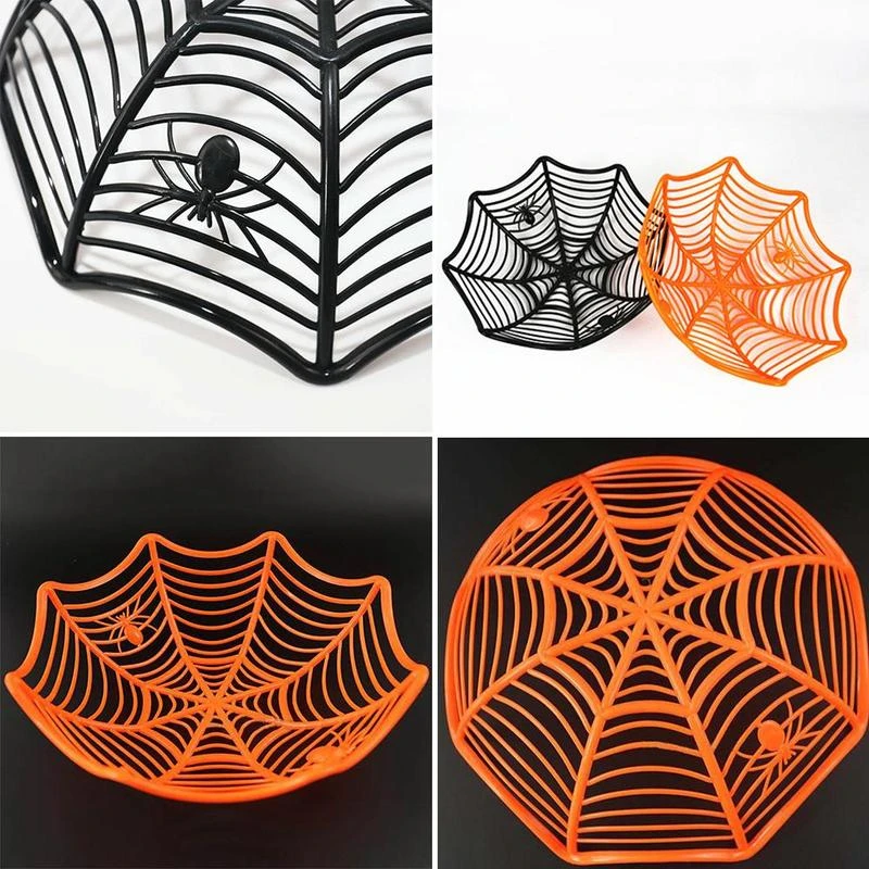 1 шт. Хэллоуин Фруктовые Конфеты Пластик корзина паутина Форма вечерние Hote Бар