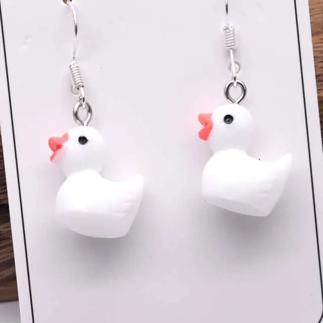 Fashion Korean Minimalist Cute Silica Gel Little Lemon Yellow Duck Earring For Temperament Girls Gift Earrings Jewelry 3