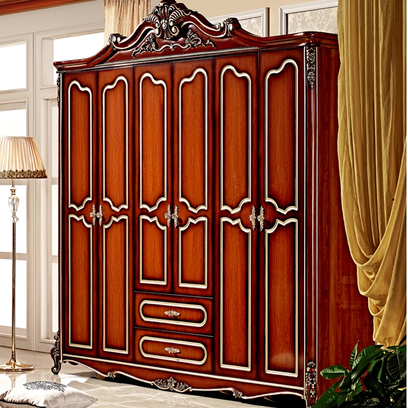 Loyal Classic King Size brown color Bed and Sofa Wardrobe Set bedroom furniture luxury king size bed french style | Мебель